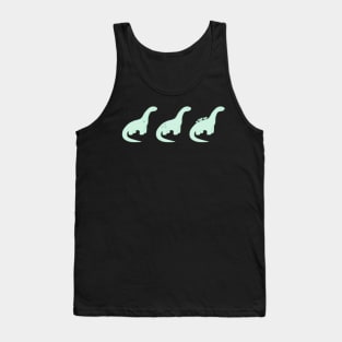 Mint Green Heart Dinosaurs (Pink Background) Tank Top